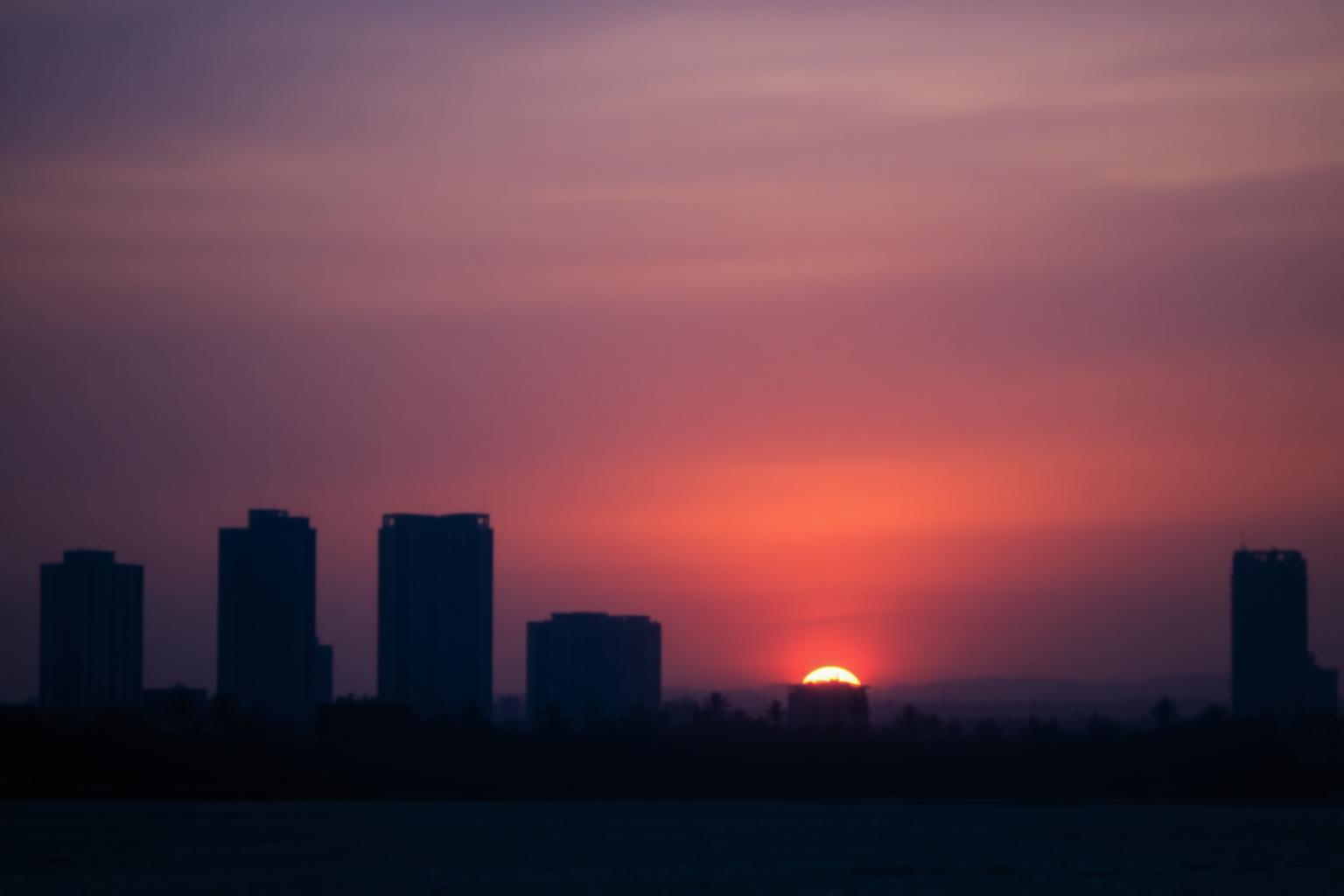 A Lagos street at dusk